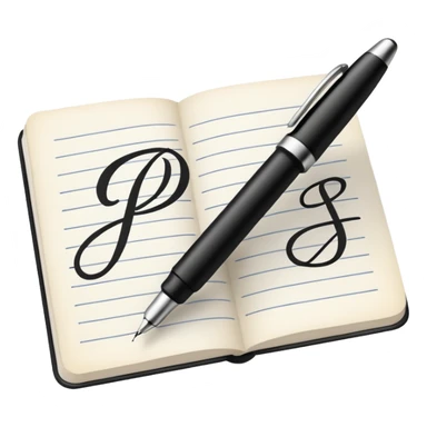 pen writing initials JP sticker