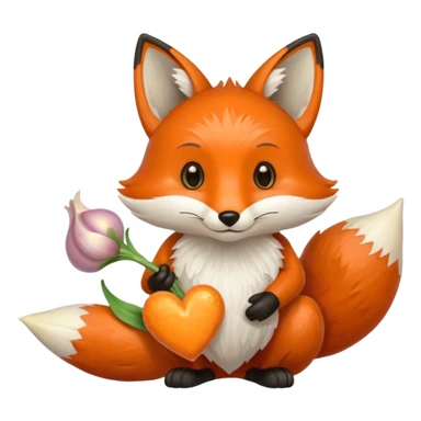 Zorrito con ajos de corazon sticker