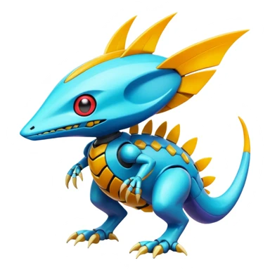  exotic tropical cyber-Protogen-Fakémon-Pokémon-Vernid-creature sticker