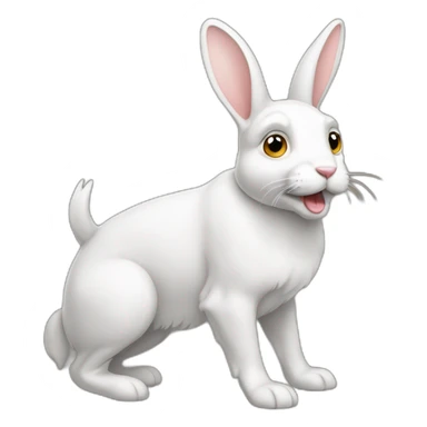 Lapin sur un chien sticker