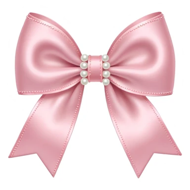 Pastel pink bow with pearls sticker