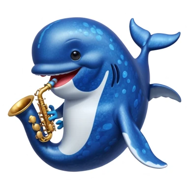 a whale playing saxophone sticker