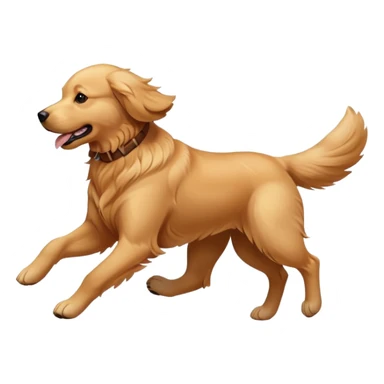 Golden retriever dog running at full speed sticker