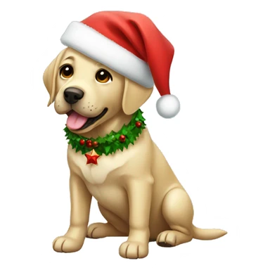 Labrador with a christmas outfit sticker
