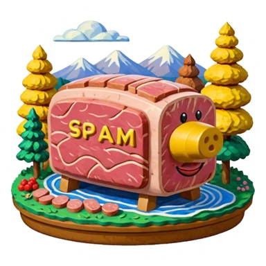 impressionist SPAM meat art sculpture claude monet paris landscape  sticker