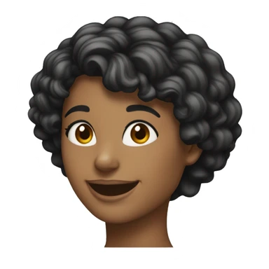 Mulher de 40 anos, cabelo cacheado loiro com preto com sorriso grande sticker