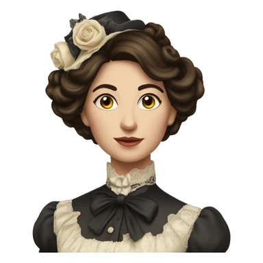 Brunette elegant Victorian woman sticker
