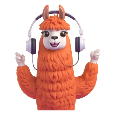 a llama spinning records as a DJ, energetic vibe sticker