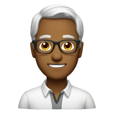 Men with glasses, middle age, bold sticker