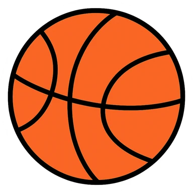 basketball, simple and recognizable, clean lines, minimal details sticker