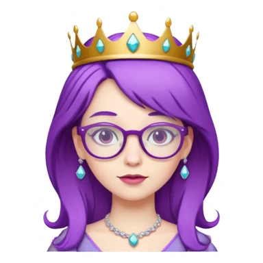 princesse with glasses and purple hair sticker