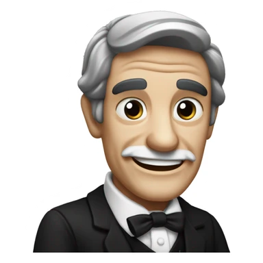 Ralph Waldo Emerson with thumbs up with a little frown and black clothes sticker