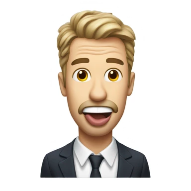 british man sticking his tongue out sticker