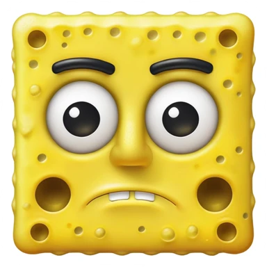 Sad frowning SpongeBob sticker