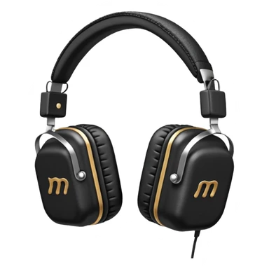 Icon of headphones with square ear pads in the Marshall style. sticker
