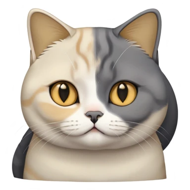 Medium-length black hair + one golden shaded British Shorthair cat + one silver shaded British Shorthair cat. sticker