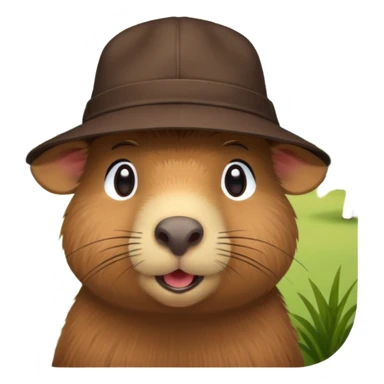Capibara with a hat sticker
