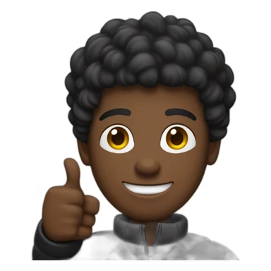 Black Guy wearing black puffer throwing a thumbs up  sticker