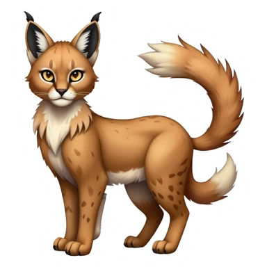 Vibrant dark edgy gothic Falvie-Fionbri-Bobcat-Caracal-creature-sparkle-feline-fursona, full body sticker