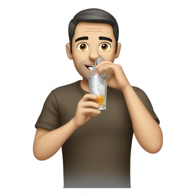 guy drinking vodka sticker