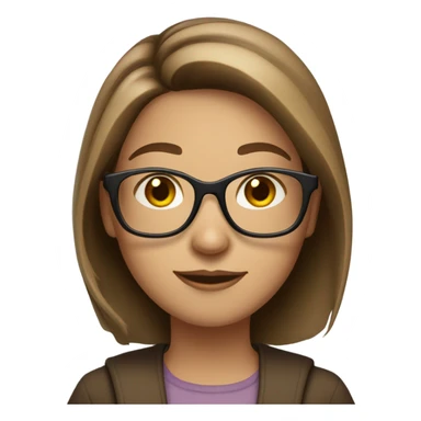 Light brunette hair girl with highlights and brown glasses carrying books  sticker