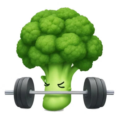 kawaii cute strong broccoli exercising in the gym sticker