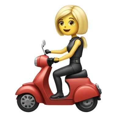 Female robot with blond hair on a manual scooter sticker