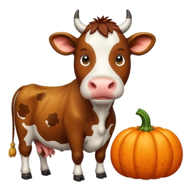 Cow with pumpkin  sticker