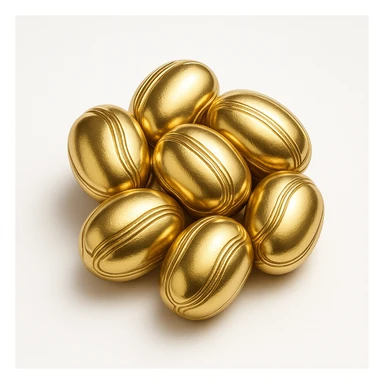 cluster of elegant kinkéliba beans in gold style with ornate shine sticker