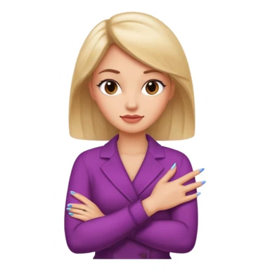 Lady emoji with sassy face and arms and hands with nails sticker