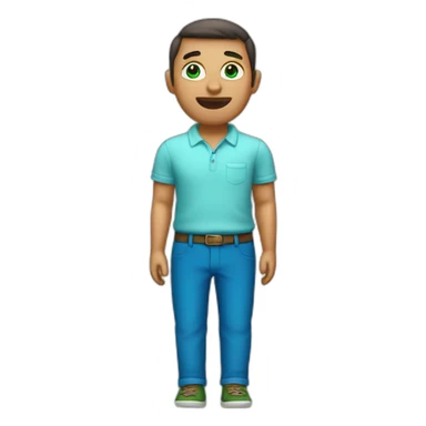 Pitufo azul con ojos verdes y pantalones rojos  sticker