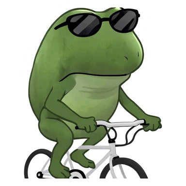 bufo riding a bike sticker