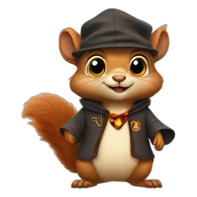 squirrel in a harry potter costume sticker