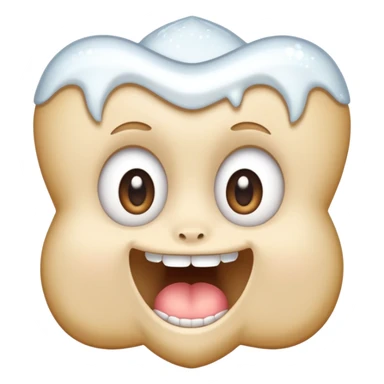 white tooth with a super cute face, big sparkling eyes, small mouth sticker