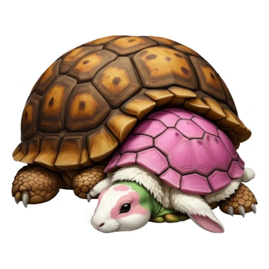 Tortu qui dort et lapin qui mange sticker