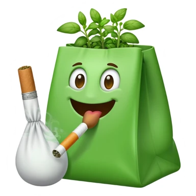 Make a emoji with a white cigarette in it’s mouth with a bag of oregano next to him sticker