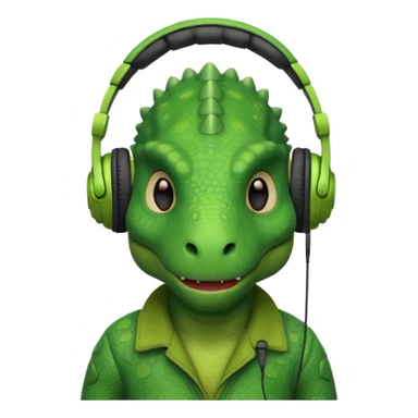 🦖と🎧のミックス sticker