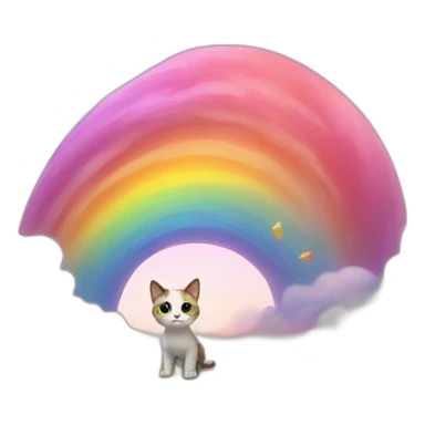 cat in a rainbow road sticker