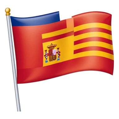flag with À letter overlay, background blending Spain and France flag patterns sticker