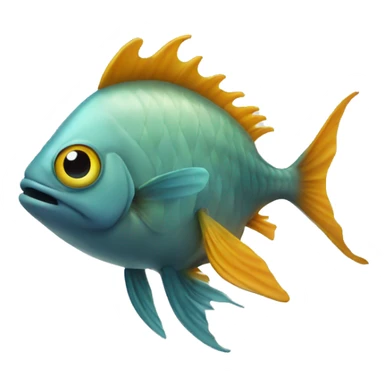 a computer headed fish sticker