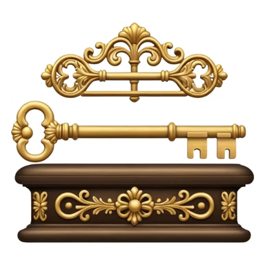 key in the horizontal position old and ornate sticker