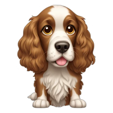 Spaniel segurando bola de tênis na boca sticker