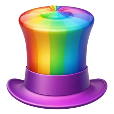 rainbow spinning top hat sticker