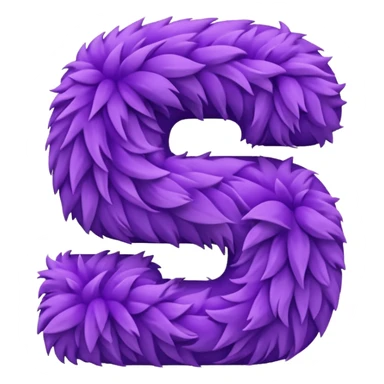 The fluffy letter S is purple in color sticker