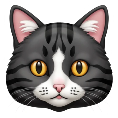 Black striped cat white nose sticker