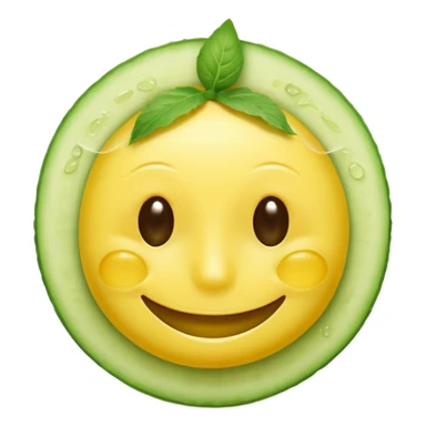 resting yellow smiley face with cucumbers slices over each of its eyes as if it was in a spa sticker