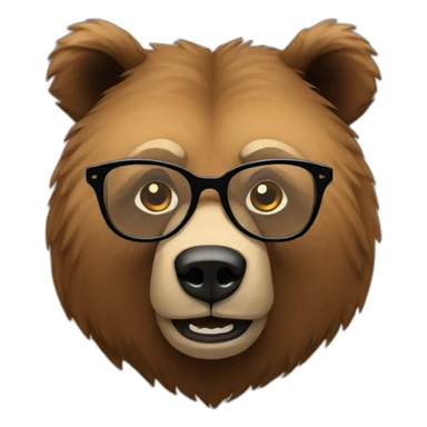 Grizzly with glasses sticker