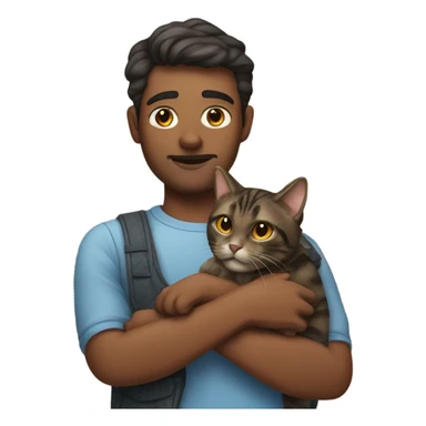 brindle cat man  sticker