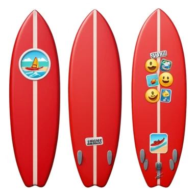 1 Red Surfboard with Stickers sticker