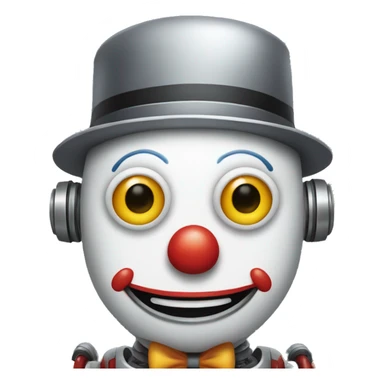 robot as a clown sticker